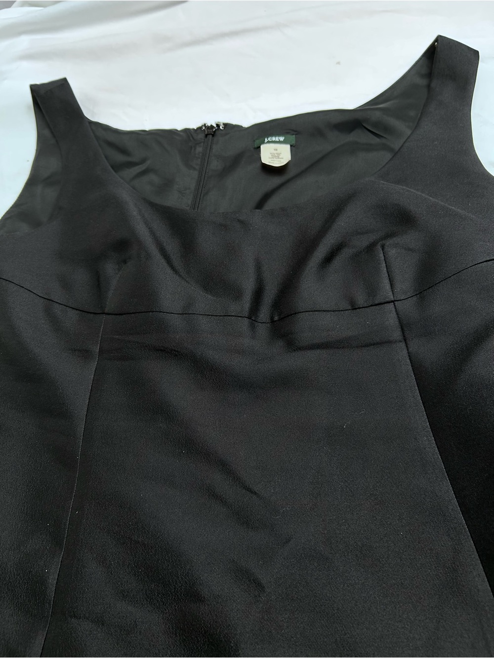 J Crew Classic Black Sleeveless A-Line pocket dress size 10. Wool & silk - Picture 3 of 8